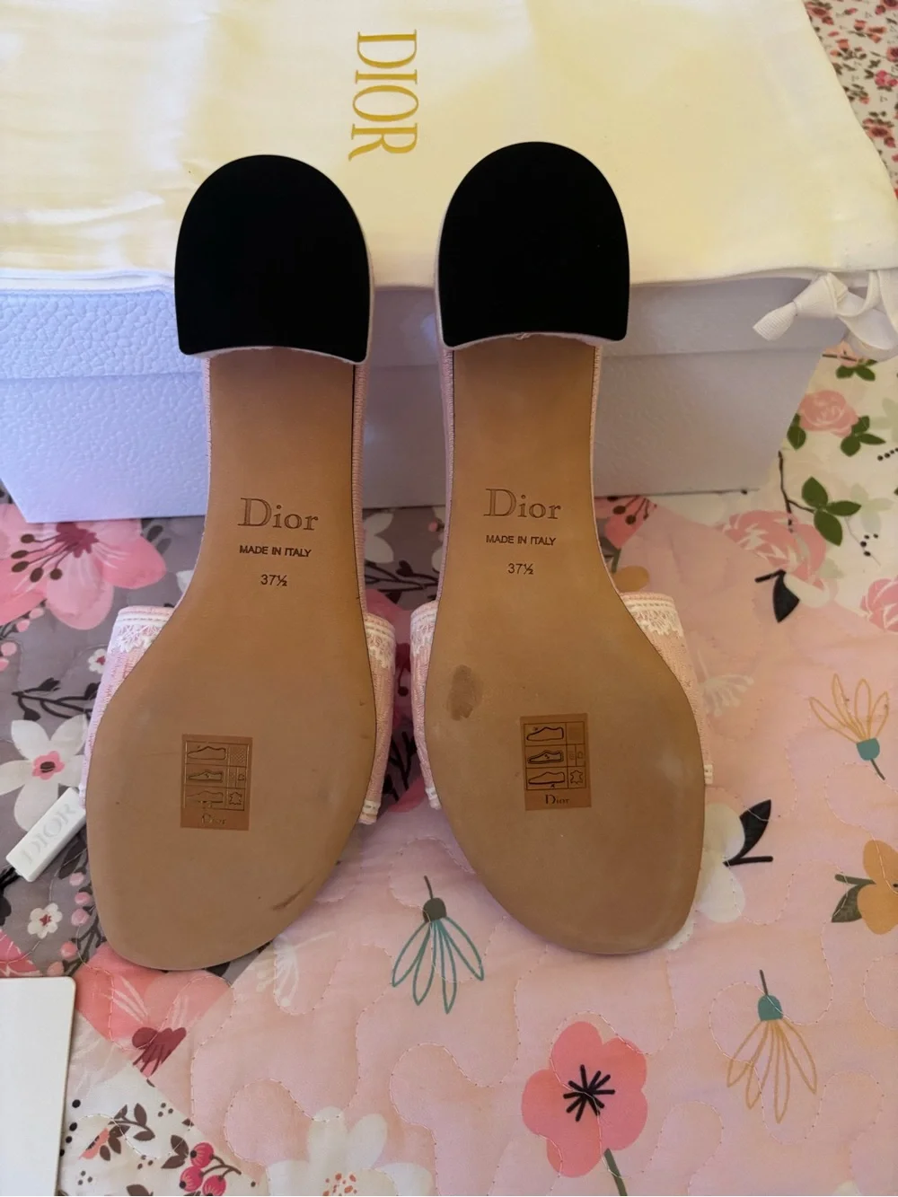 Dior Blush Pink Embroidered Slide Mules - Picture 6 of 7
